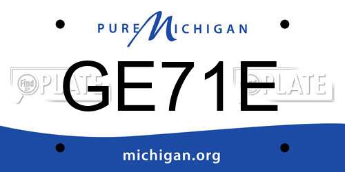 GE71E Michigan License Plate