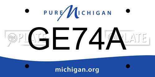 GE74A Michigan License Plate