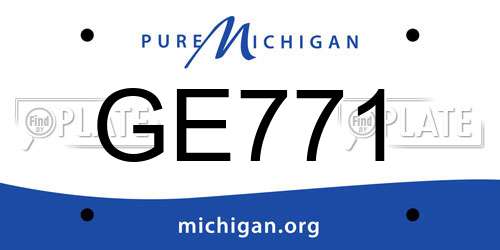 GE771 Michigan License Plate
