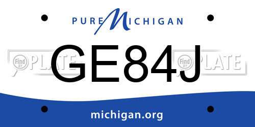 GE84J Michigan License Plate