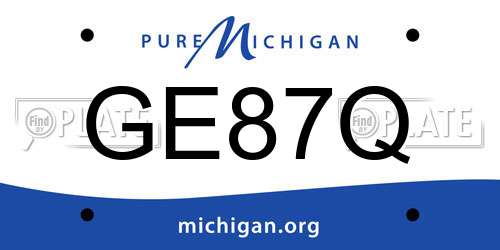 GE87Q Michigan License Plate