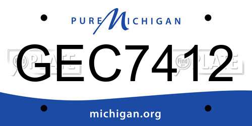 GEC7412 Michigan License Plate