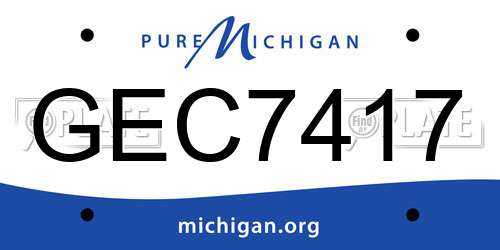 GEC7417 Michigan License Plate