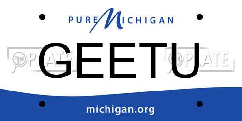 GEETU Michigan License Plate
