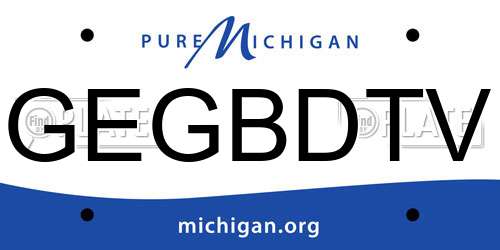 GEGBDTV Michigan License Plate