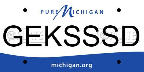 GEKSSSD Michigan License Plate