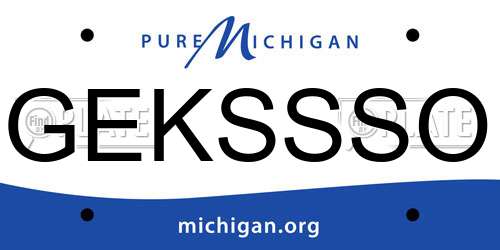 GEKSSSO Michigan License Plate