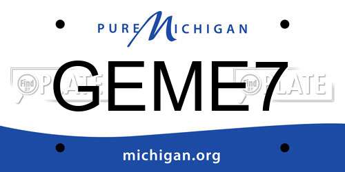 GEME7 Michigan License Plate