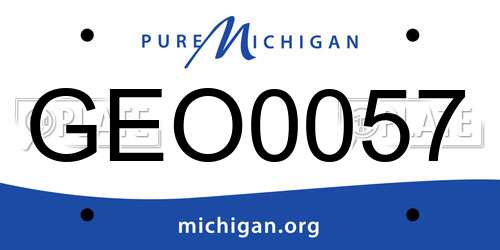 GEO0057 Michigan License Plate