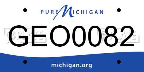 GEO0082 Michigan License Plate