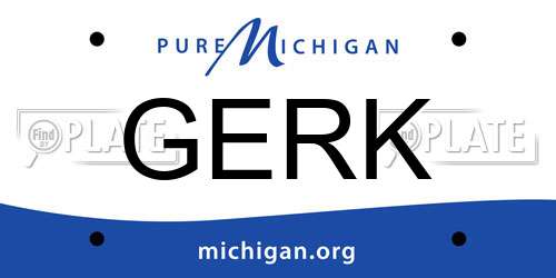 GERK Michigan License Plate