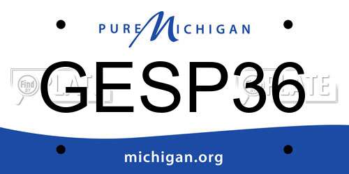 GESP36 Michigan License Plate