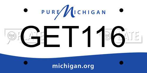 GET116 Michigan License Plate