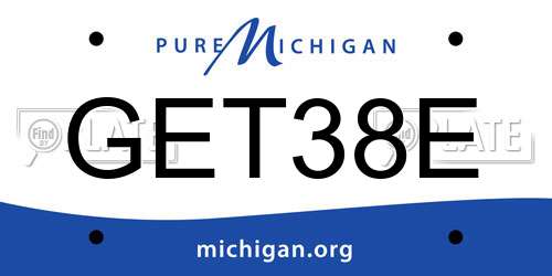 GET38E Michigan License Plate