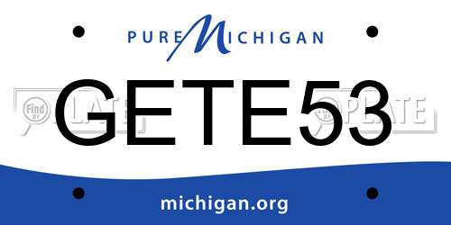 GETE53 Michigan License Plate