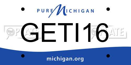 GETI16 Michigan License Plate