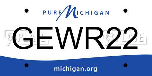 GEWR22 Michigan License Plate