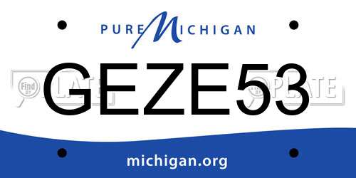GEZE53 Michigan License Plate