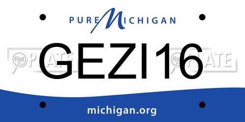 GEZI16 Michigan License Plate