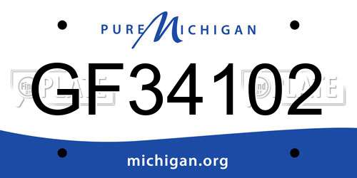 GF34102 Michigan License Plate