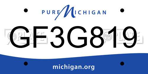 GF3G819 Michigan License Plate