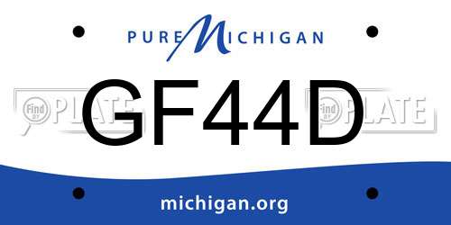 GF44D Michigan License Plate