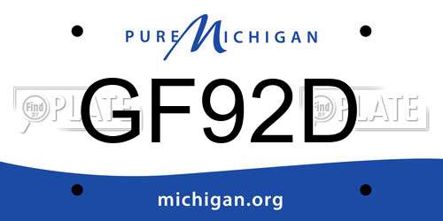 GF92D Michigan License Plate