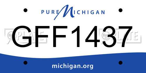 GFF1437 Michigan License Plate