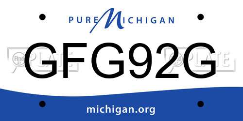 GFG92G Michigan License Plate