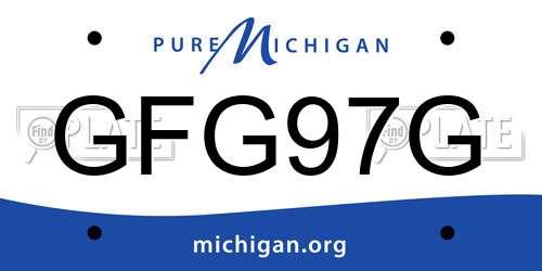 GFG97G Michigan License Plate