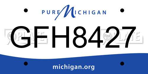 GFH8427 Michigan License Plate