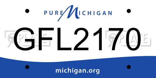 GFL2170 Michigan License Plate