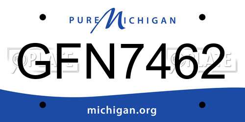 GFN7462 Michigan License Plate