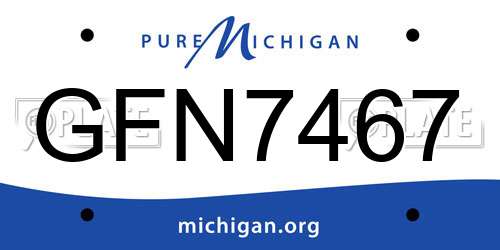 GFN7467 Michigan License Plate