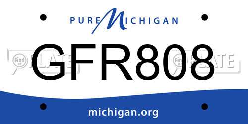 GFR808 Michigan License Plate
