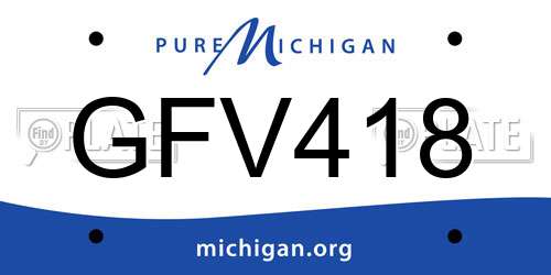 GFV418 Michigan License Plate