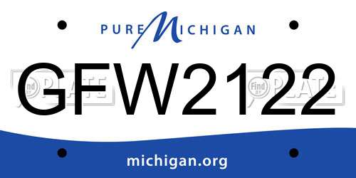 GFW2122 Michigan License Plate
