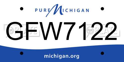 GFW7122 Michigan License Plate