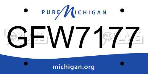 GFW7177 Michigan License Plate