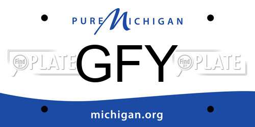 GFY Michigan License Plate