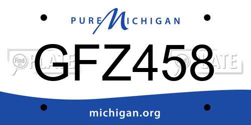 GFZ458 Michigan License Plate