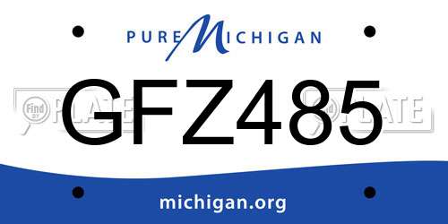 GFZ485 Michigan License Plate