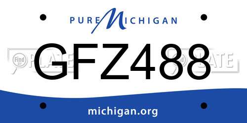 GFZ488 Michigan License Plate