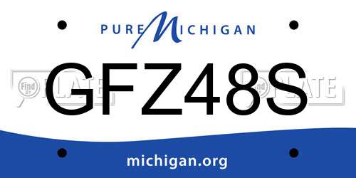 GFZ48S Michigan License Plate