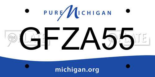 GFZA55 Michigan License Plate