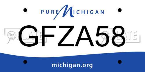 GFZA58 Michigan License Plate