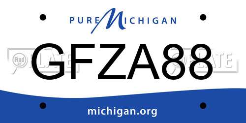 GFZA88 Michigan License Plate