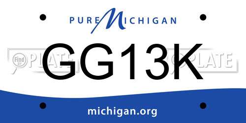 GG13K Michigan License Plate