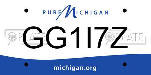 GG1I7Z Michigan License Plate