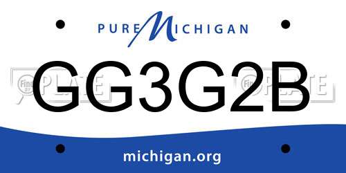 GG3G2B Michigan License Plate